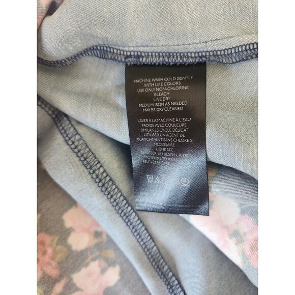 NWD Anthropologie Double-Strap Halter Column Floral Midi Dress Sz XS Navy GC211 - Picture 11 of 12